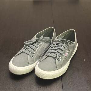 Superga 2750 Cotu Classic Canvas Sneakers in Grey Sage size 40